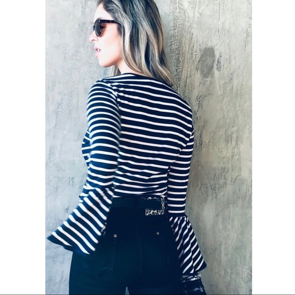 CAMMY Striped Top - NAVY - Picture 3 of 3